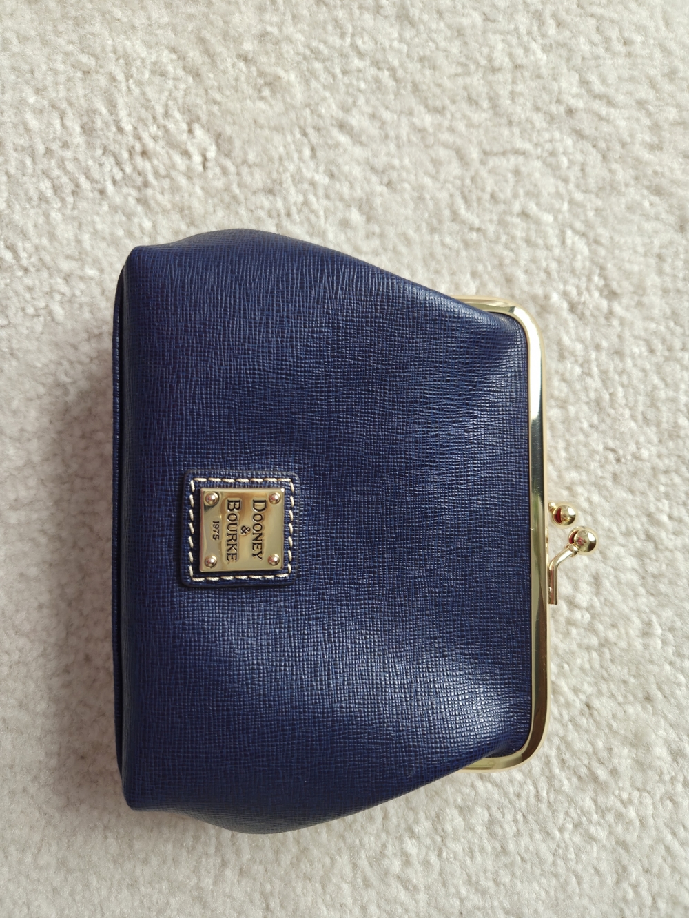 Dooney & Bourke Navy Leather Kiss-Lock Coin Purse